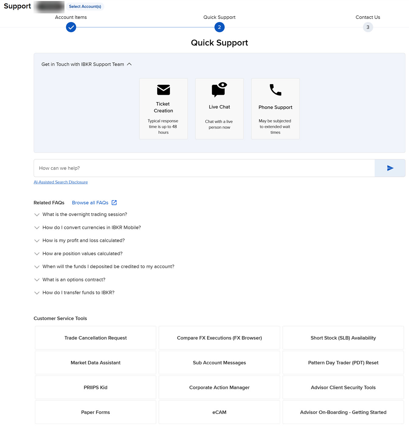 The get help menu in advisor portal. 